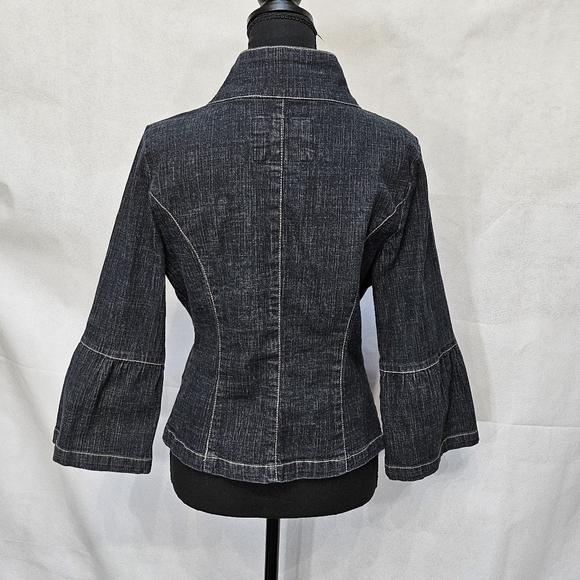 LAL Bell Sleeve Dark Blue Denim Button Up Jacket Size M - Picture 5 of 7